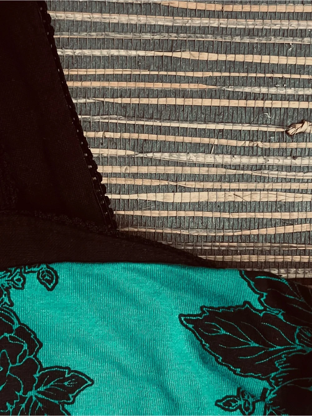 Free People Printed 2 Tone Tank in Green & Black Size S NWOT